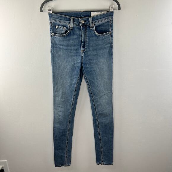 Rag & Bone Dive Jeans Denim Freemont Wash Cotton Blend High Rise Skinny Size 26 - Picture 2 of 9
